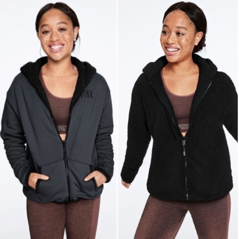 Victoria’s Secret Pink reversible Sherpa full zip